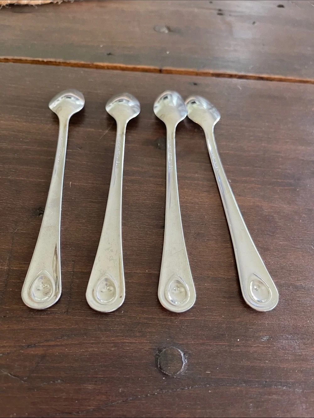 Vintage Gerber Oneida Stainless Steel Set Of 4 Long Handle Spoons